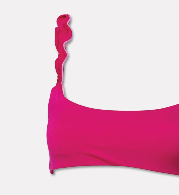 Agua Bendita Ruffled Strap Satin Bikini Top, Packshot View