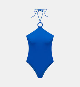 Macrame Halter Neck One-piece Swimsuit
