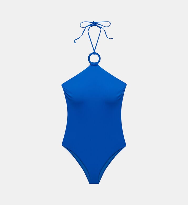 Macrame Halter Neck One-piece Swimsuit