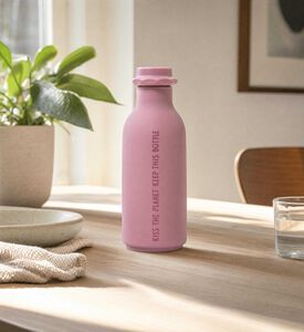 Design Letters To Go To Stay Water Bottle, Pink, Model View