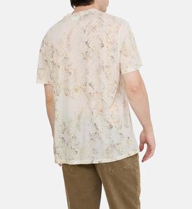 تيشيرت بياقة مستديرة وطبعة ثعبان