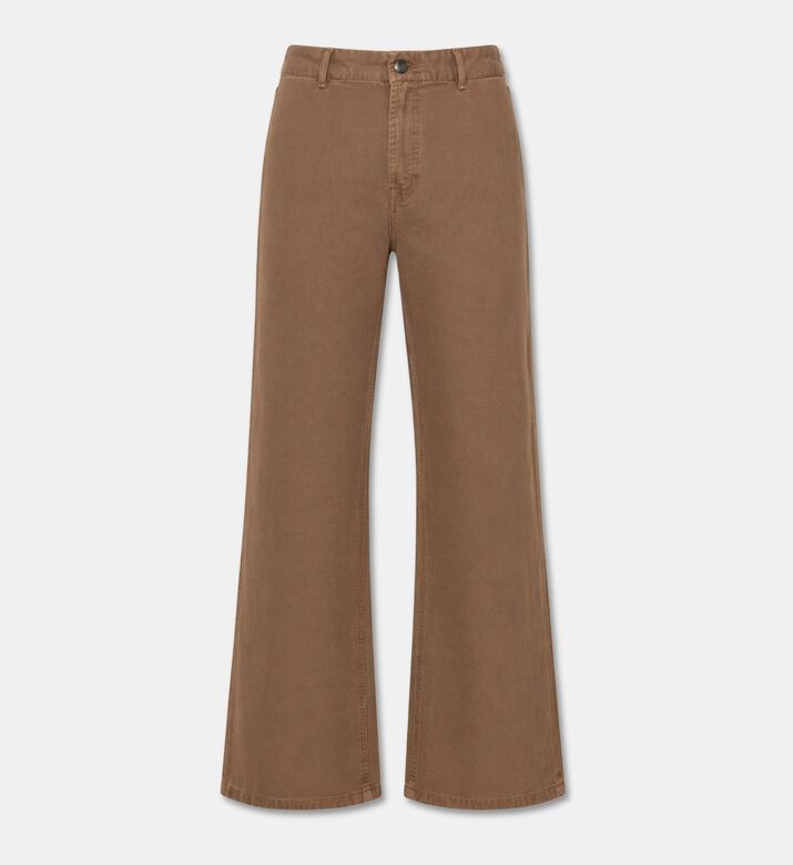 7 for All Mankind Cotton Straight-leg Trousers, Camel, 29, Packshot View