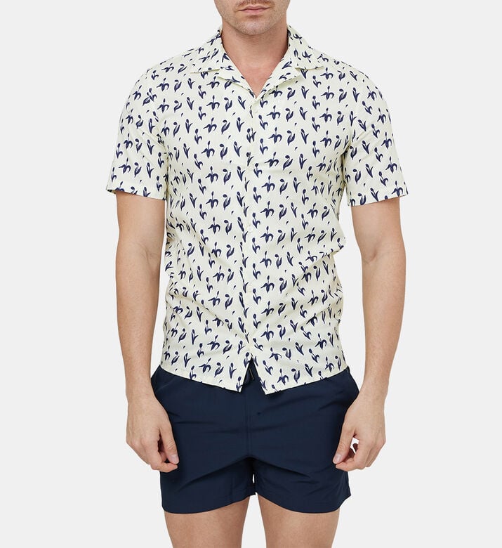 Mirflow Tulip Print Straight Shirt Mirflow Tulip Print Straight Shirt