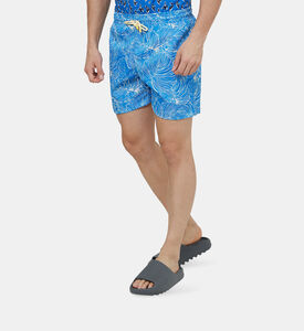 Iguana Leaf-print Swim Trunk