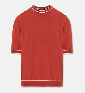 Carter and White Masha Contrast Piping T-shirt, Red, S, Packshot View