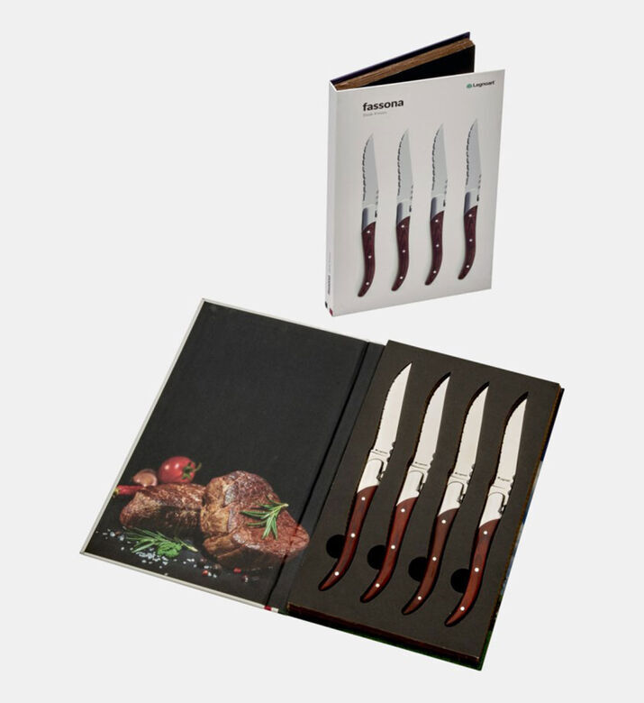 Legnoart Fassona Steel Steak Knife Set, Packshot View
