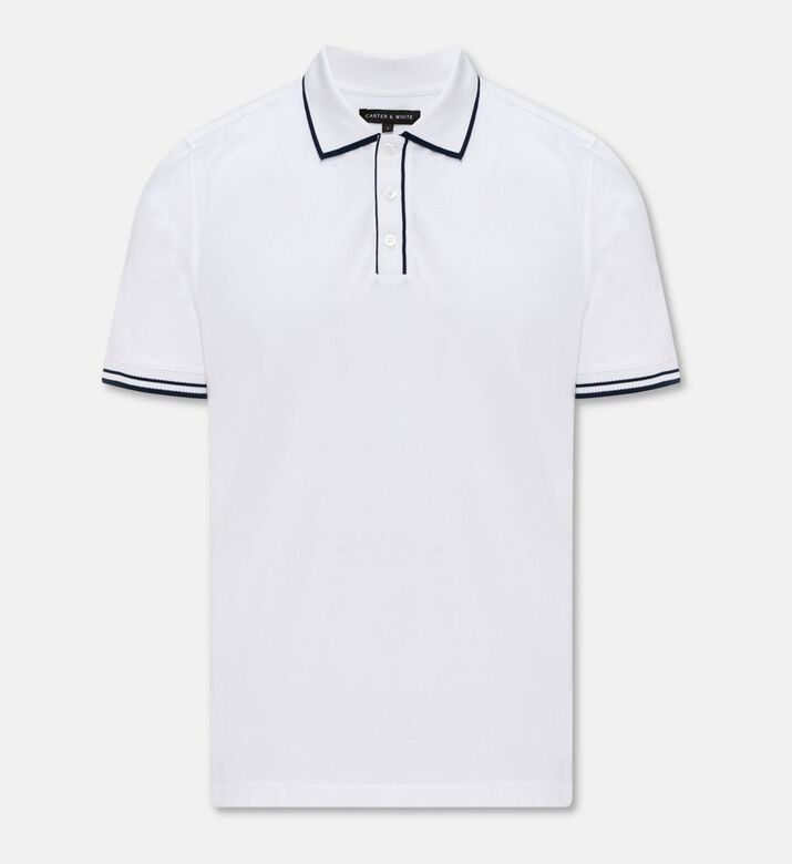 Carter and White James Contrast Tipping Polo Shirt, Packshot View
