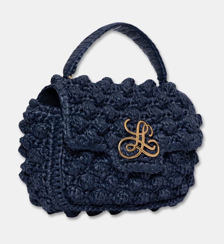 Luisa Spagnoli Top Handle Clutch Bag, Blue, Packshot View