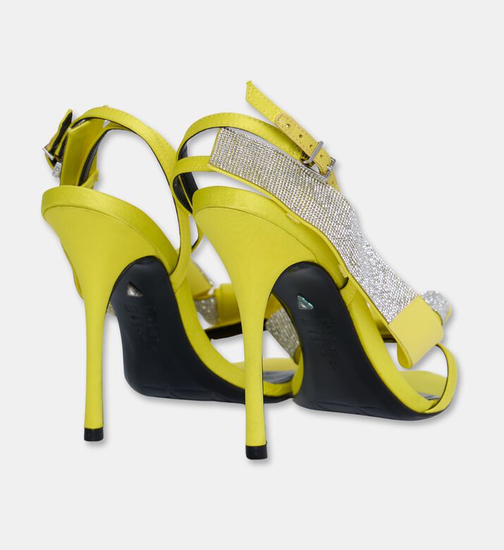 Schutz Crystal Embellishment Bow Mid Heels, Yellow, Eu-38, Packshot View