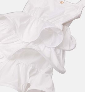 Poplin Sleeveless Ruffle Dress