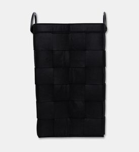 Aquanova Dix Bamboo Handle Laundry Basket, Black, Packshot View