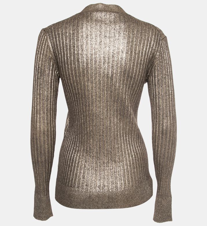 Louis Vuitton Louis Vuitton Gold Rib Knit Coated Wool Cardigan, Packshot View