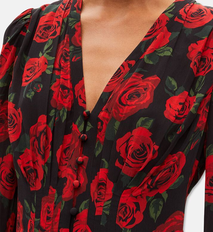 The Kooples All-over Floral-print Long-sleeve Dress, Model View