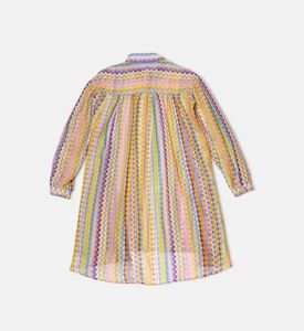 فستان قطن بطبعة مخططة