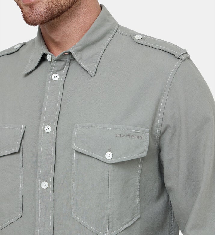 Cesar Plain-colored Cotton Shirt Cesar Plain-colored Cotton Shirt
