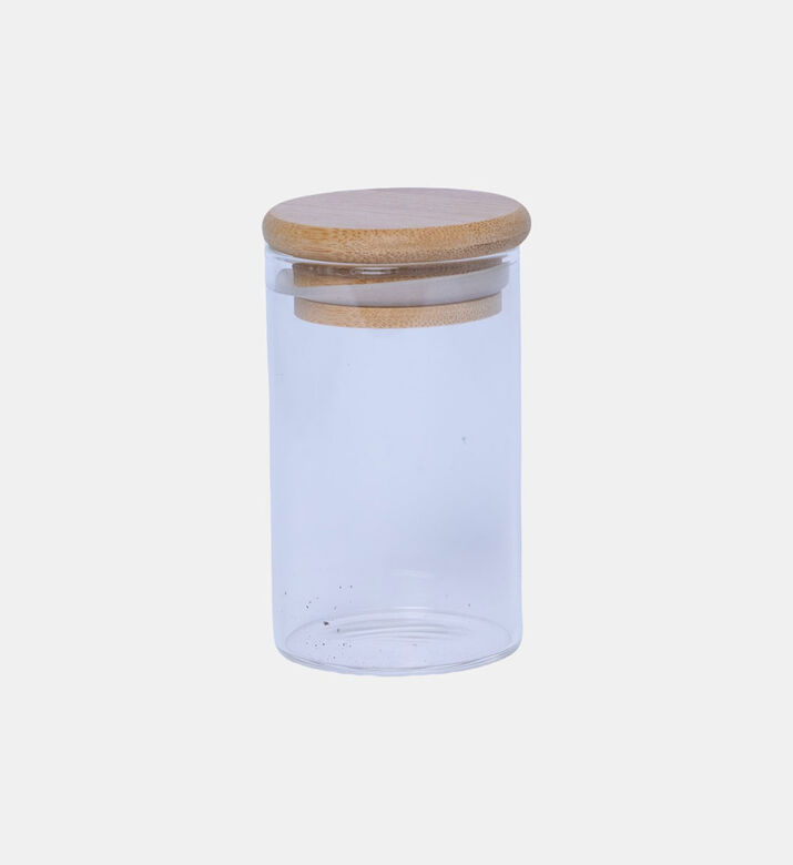 Glass Bamboo Lid Spice Rack 6-piece Set- 600 Ml Glass Bamboo Lid Spice Rack 6-piece Set- 600 Ml