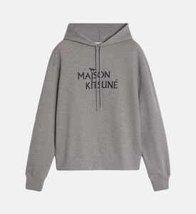 سويت شيرت بغطاء رأس بطبعة شعار