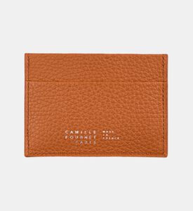 Camille Fournet Alligator Taurillon Round Scale Cardholder, Brown, Packshot View