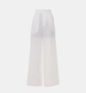 High-waisted Pleated Wide-leg Trousers