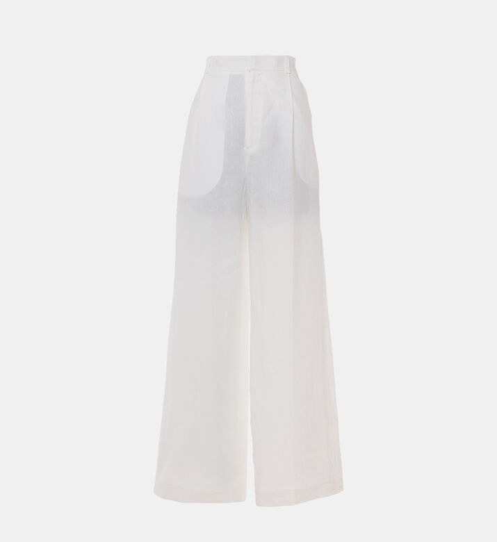 High-waisted Pleated Wide-leg Trousers