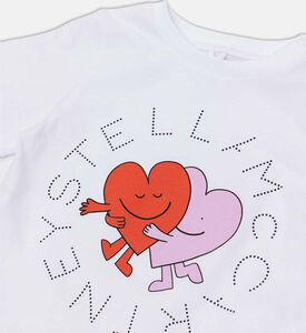 تيشيرت قصير الأكمام بقلوب متعانقة