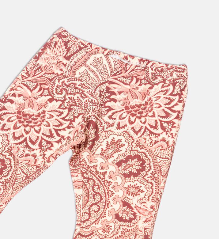 Cotton Floral-print Flared Pants
