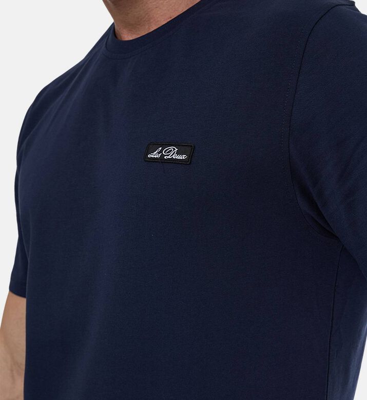 Les Deux Patch Short-sleeve T-shirt, Navy, S, Model View