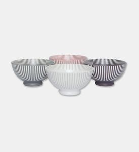 Home Deco and More Pastel Ribbed Porcelain 4-piece Bowl Set, Packshot View