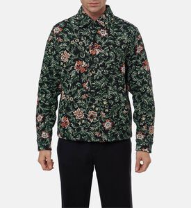 Les Deux Jaiden Floral Jacquard Long-sleeve Overshirt, Model View