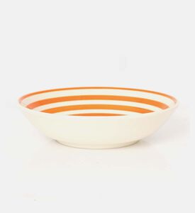 Easy Life Hand-painted Ceramic Soup Plate, Orange, Packshot View