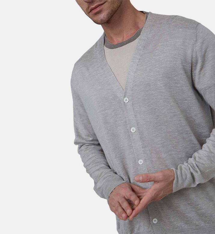 V-neck Silk Linen Cardigan