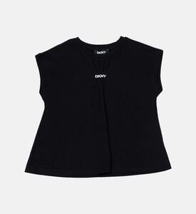 Embroidered Logo Flared T-shirt