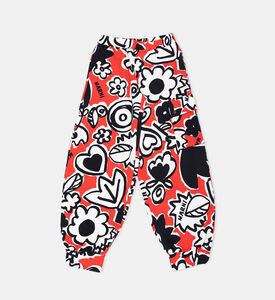 بنطال صوف بنقشة أزهار على كامله