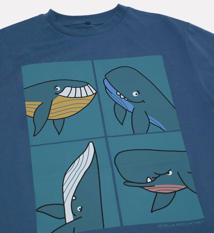 Stella McCartney Whale Comic Grid Pattern Graphic T-shirt, Packshot View