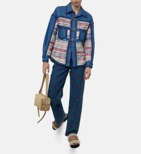 Edward Achour Paris Patchwork Buckle Jacket, Model View