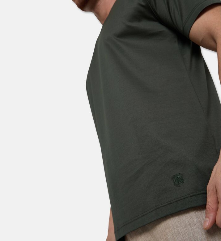 Corneliani Cotton Jersey T-shirt, Green, 56, Model View