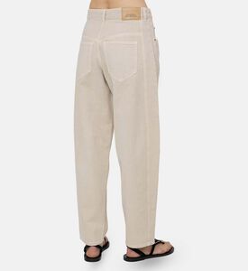 Button Closure Wide-leg Denim Pants