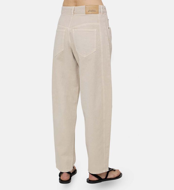 Button Closure Wide-leg Denim Pants