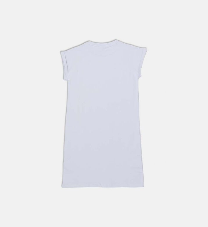Floral-embroidery Short-sleeve Dress