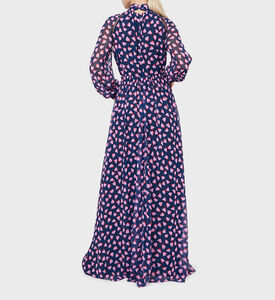 Tulle Heart-print Maxi Dress