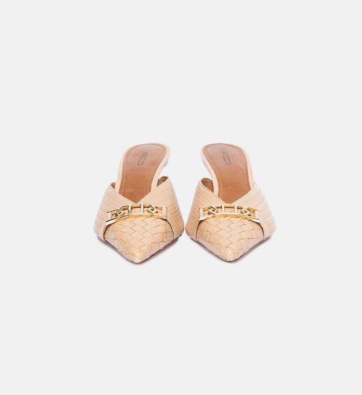 حذاء بكعب رفيع جلد