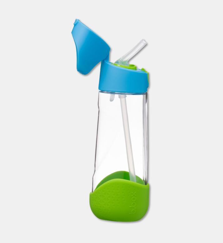 B.Box Flip-top Straw Bottle, Blue, Packshot View