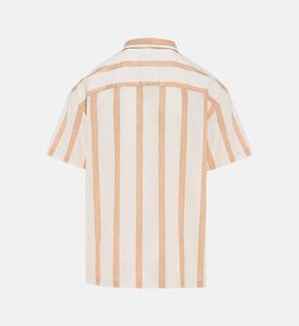 Linen Yoke Wide Stripes Short-sleeve Shirt