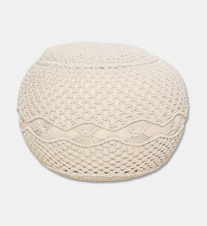 Home Deco and More Flufa Natural Cotton Pouf, Packshot View