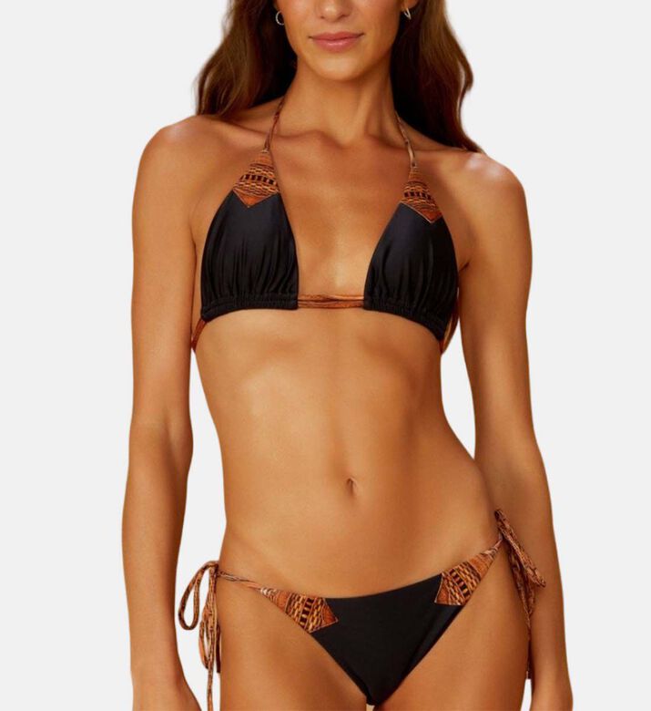 Blueman Biqueira Side Graphic-print Bikini Bottom, Model View