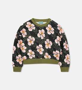 Cotton Floral-print Long-sleeve Sweatshirt