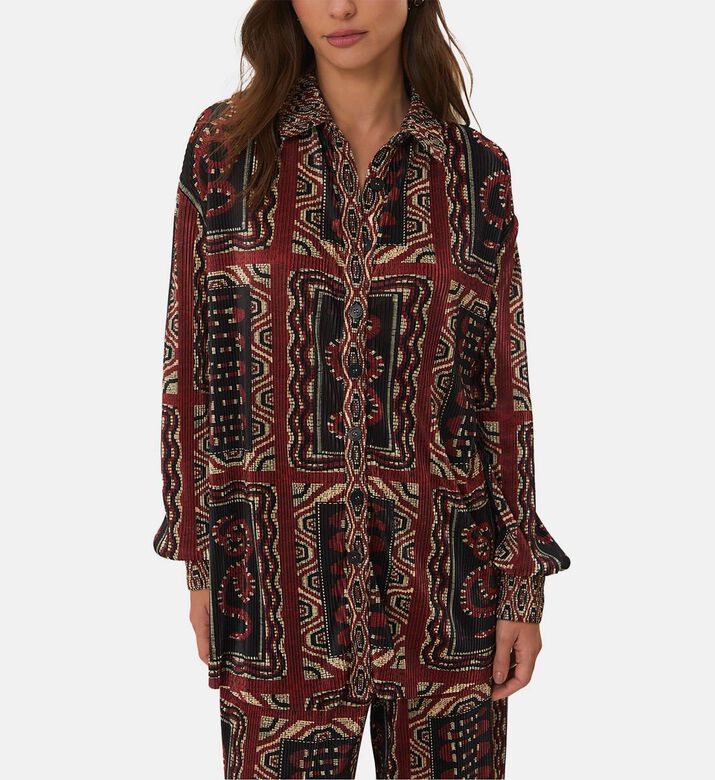 Snake Scarves Pleated Shirt