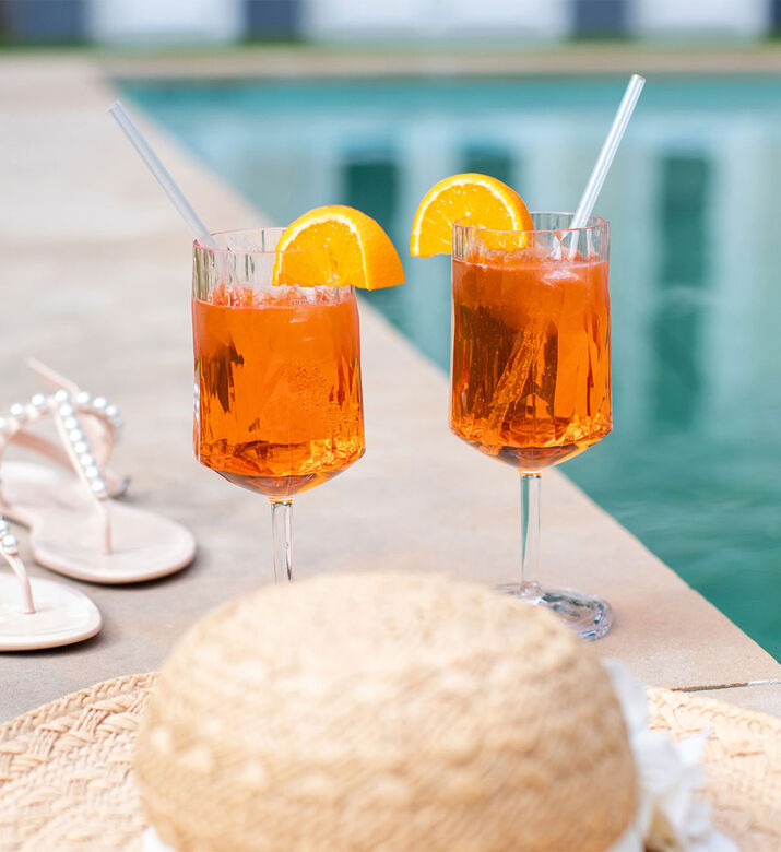 طقم كؤوس كلوب بلاستيك سوبرغلاس قطعتين