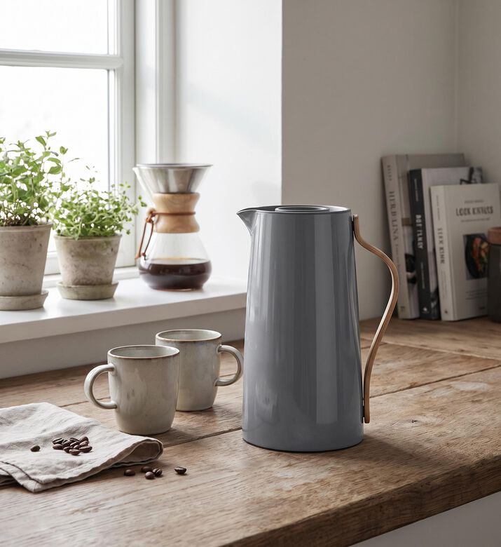Stelton Emma Stainless Steel Vacuum Coffee Jug, Packshot View