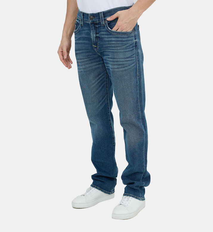 Five-pockets Dark Wash Straight-fit Pants